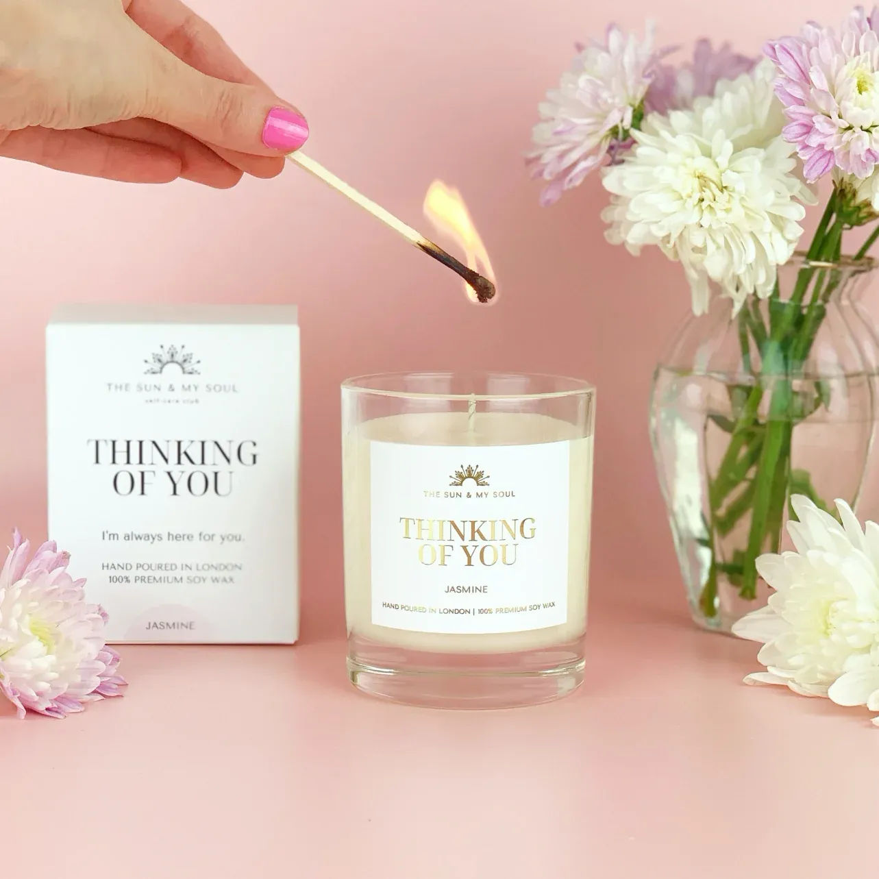 Thinking of You - Jasmine Scented Premium Soy Wax Candle