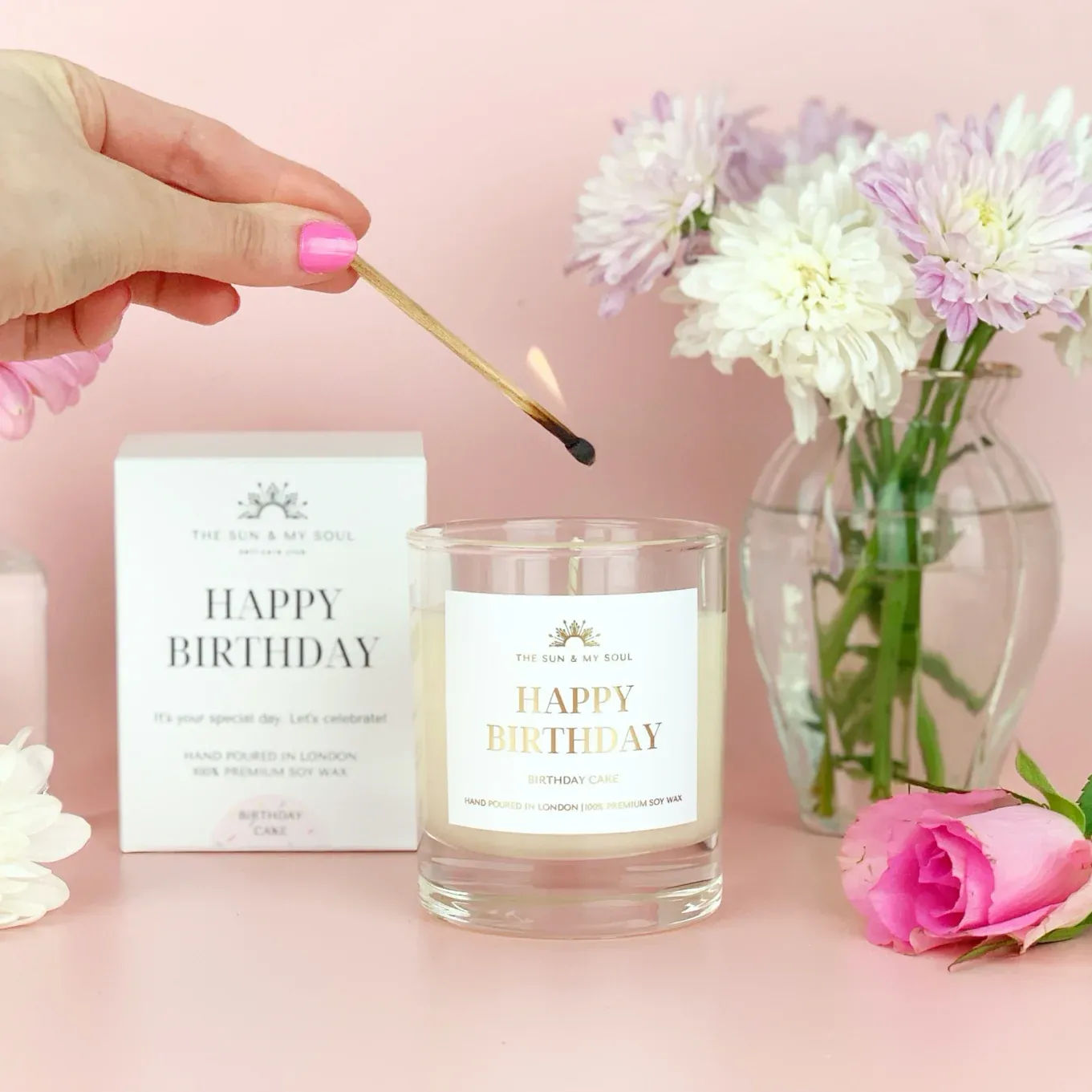 Happy Birthday - Birthday Cake Scented Premium Soy Wax Candle