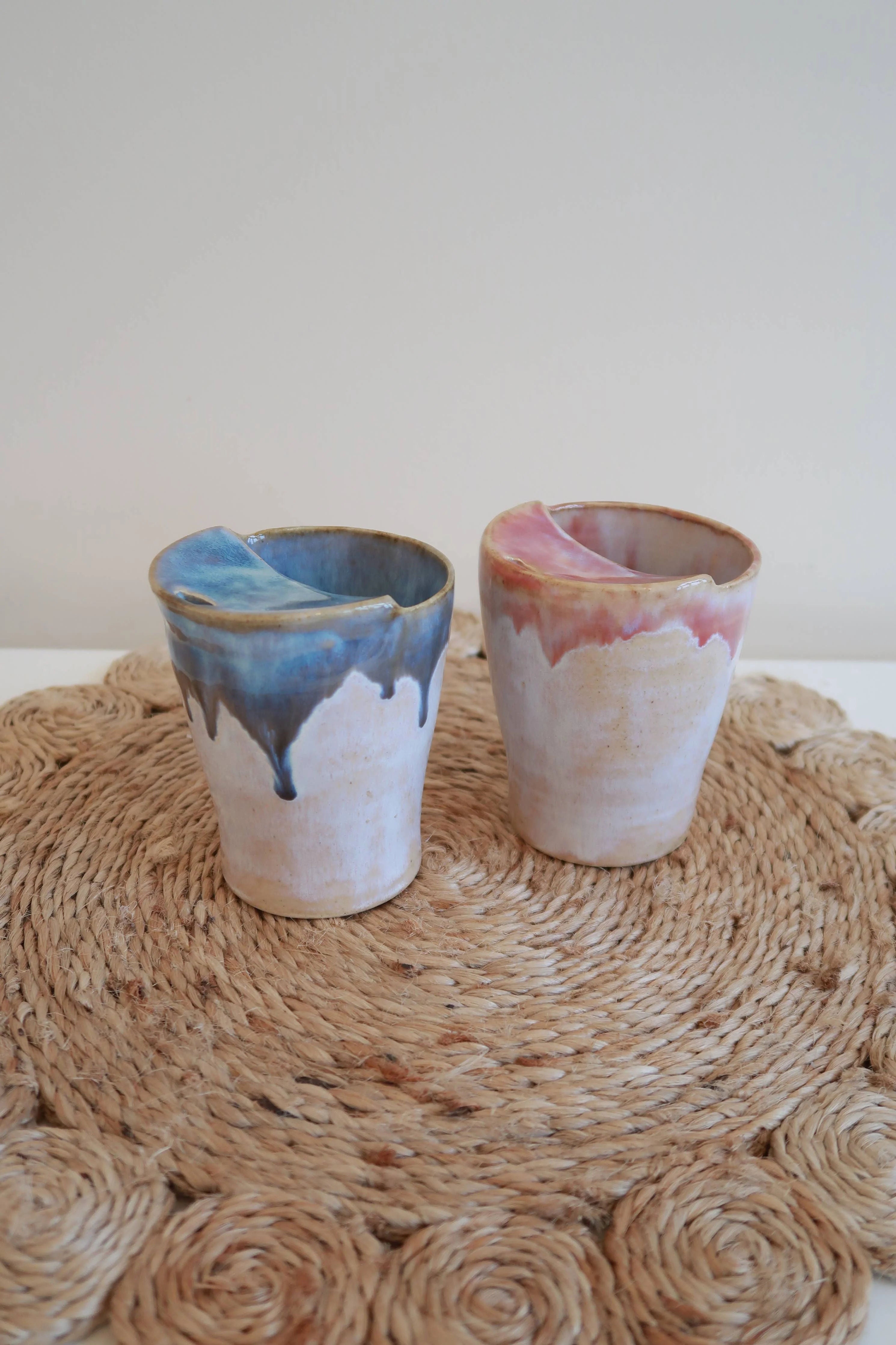 FernwehClayDesigns - Handmade Ceramic Espresso Travel Keep Cup - Pink