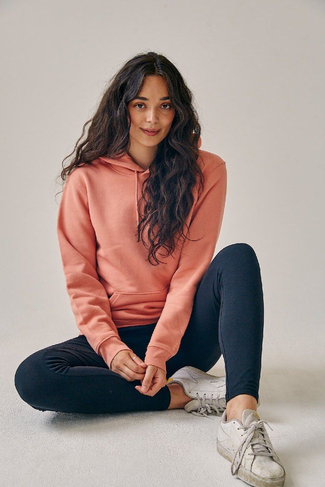 ORGANIC COTTON HOODIE - CORAL SAND