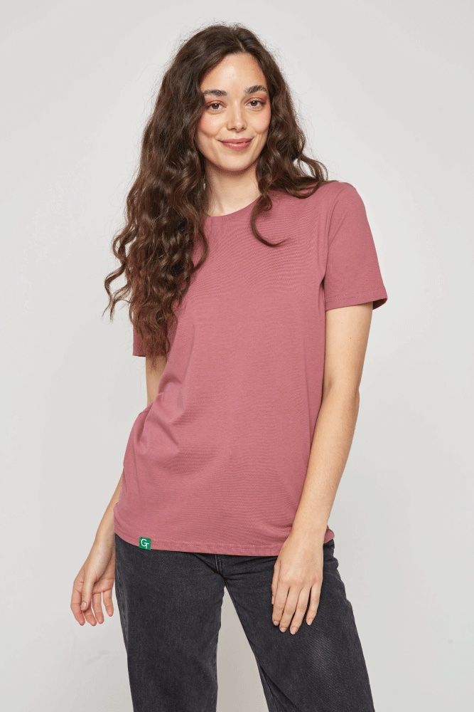 ORGANIC COTTON REGULAR FIT T-SHIRT - DARK ROSE