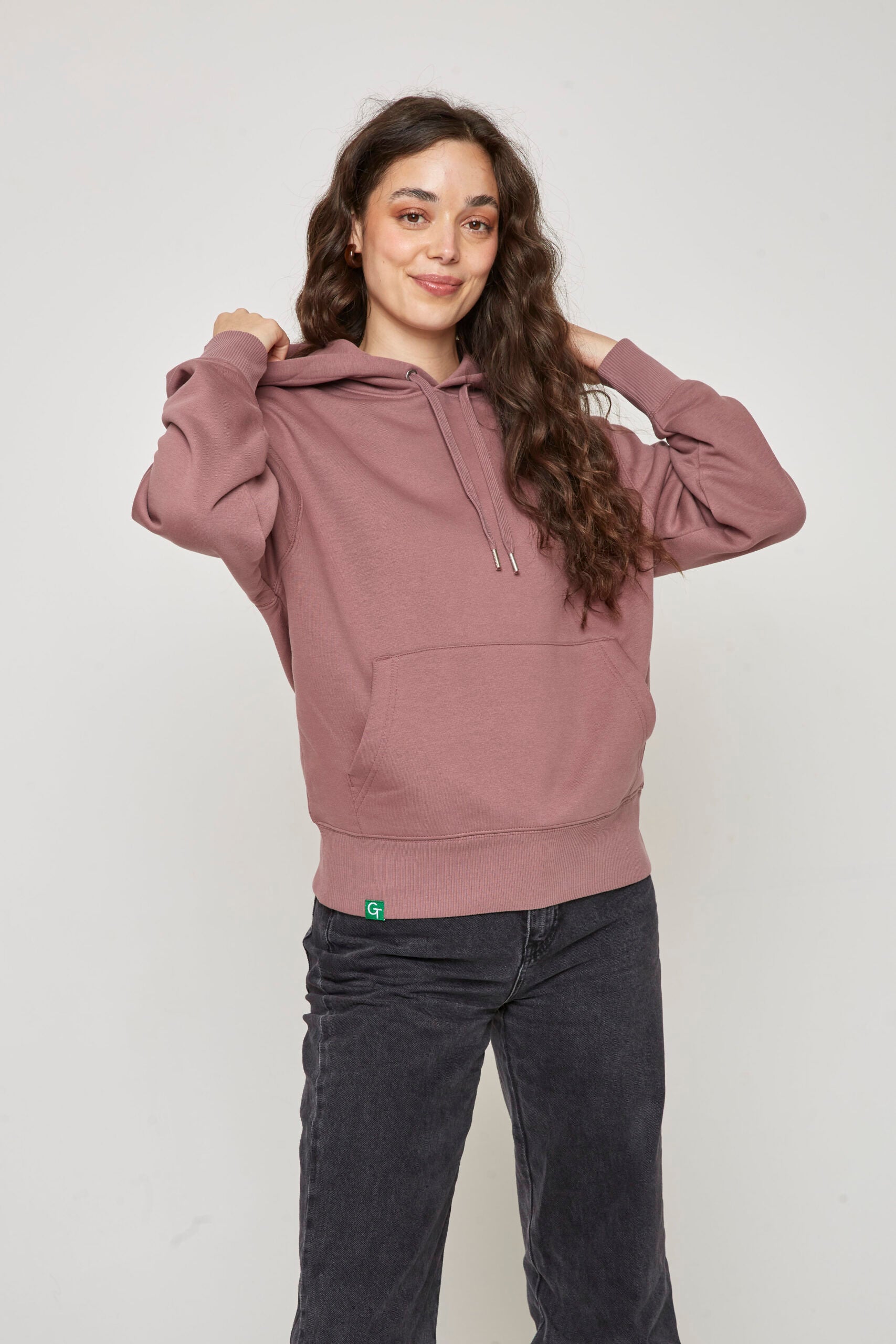 ORGANIC COTTON OVERSIZED HOODIE - ROSE BROWN