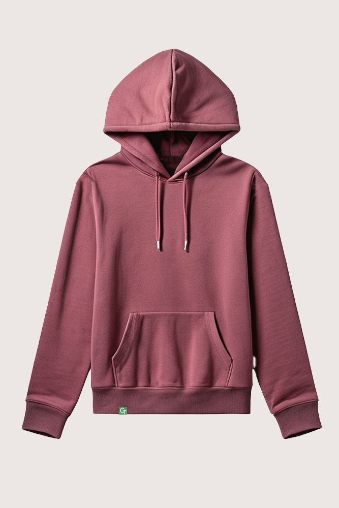 ORGANIC COTTON HOODIE - DARK ROSE