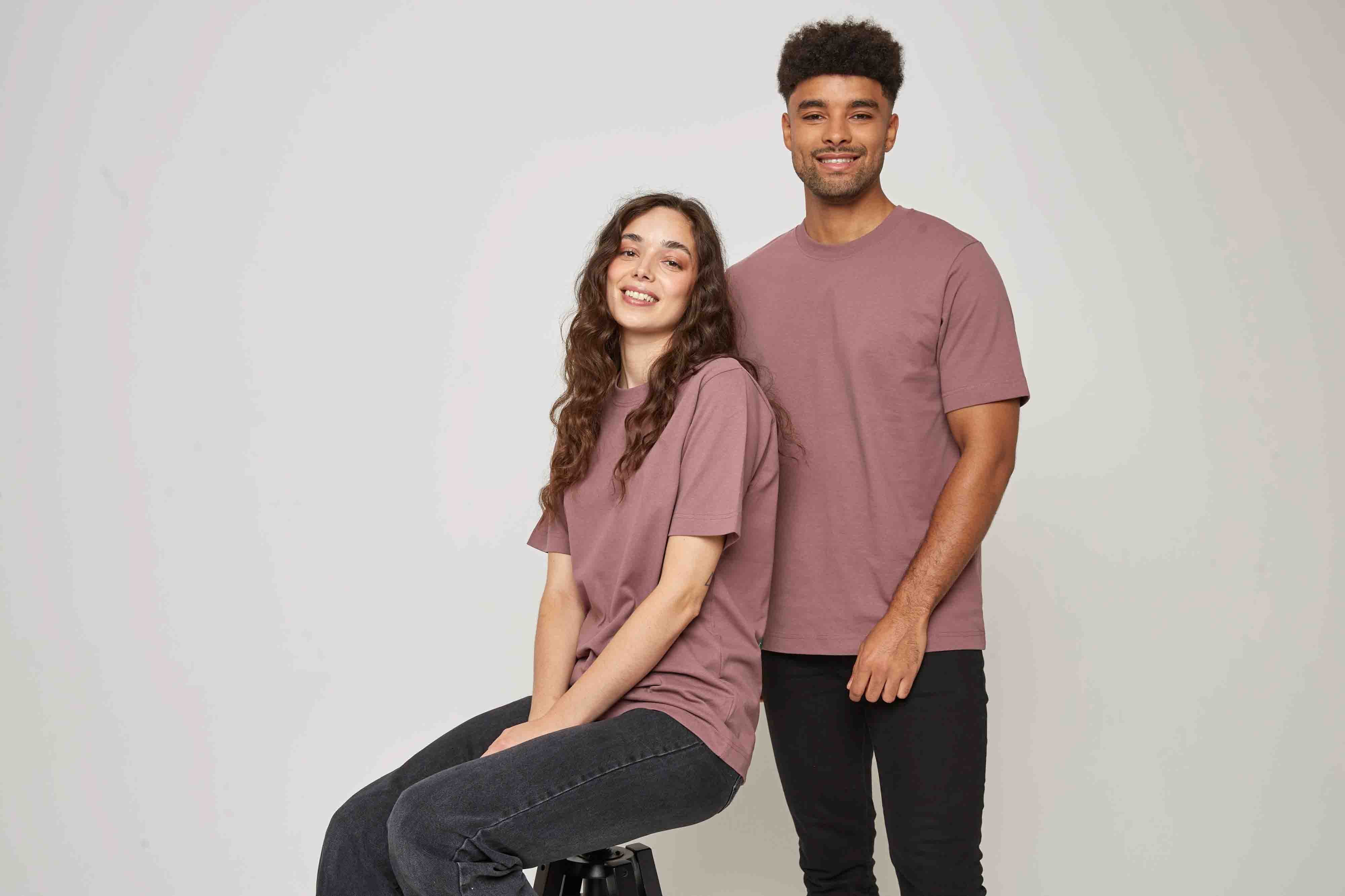 ORGANIC COTTON HEAVY T-SHIRT - ROSE BROWN