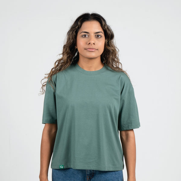 Organic Cotton Boxy T-Shirt - Sea Green