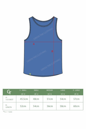 Organic Cotton Cropped Tank Top - Ocean Blue