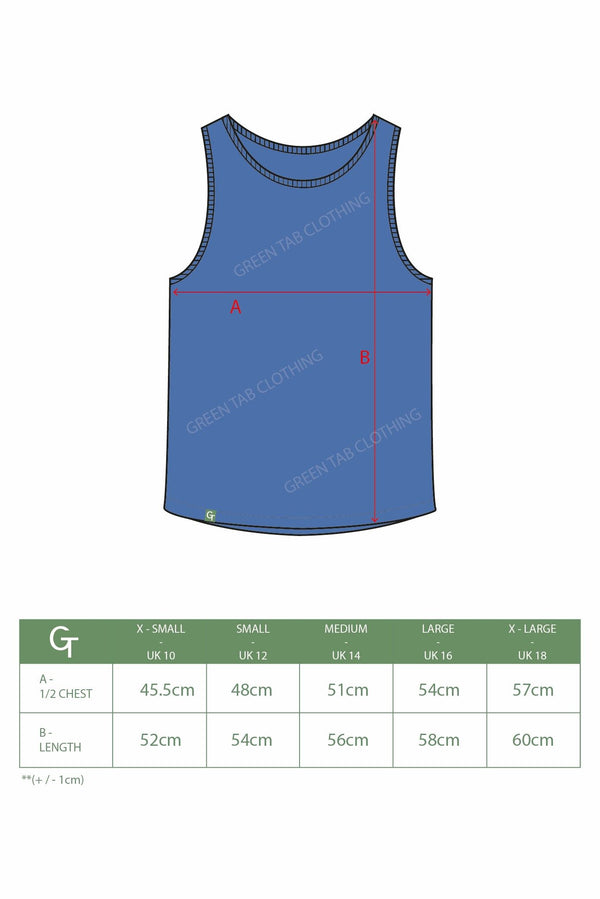 Organic Cotton Cropped Tank Top - Ocean Blue