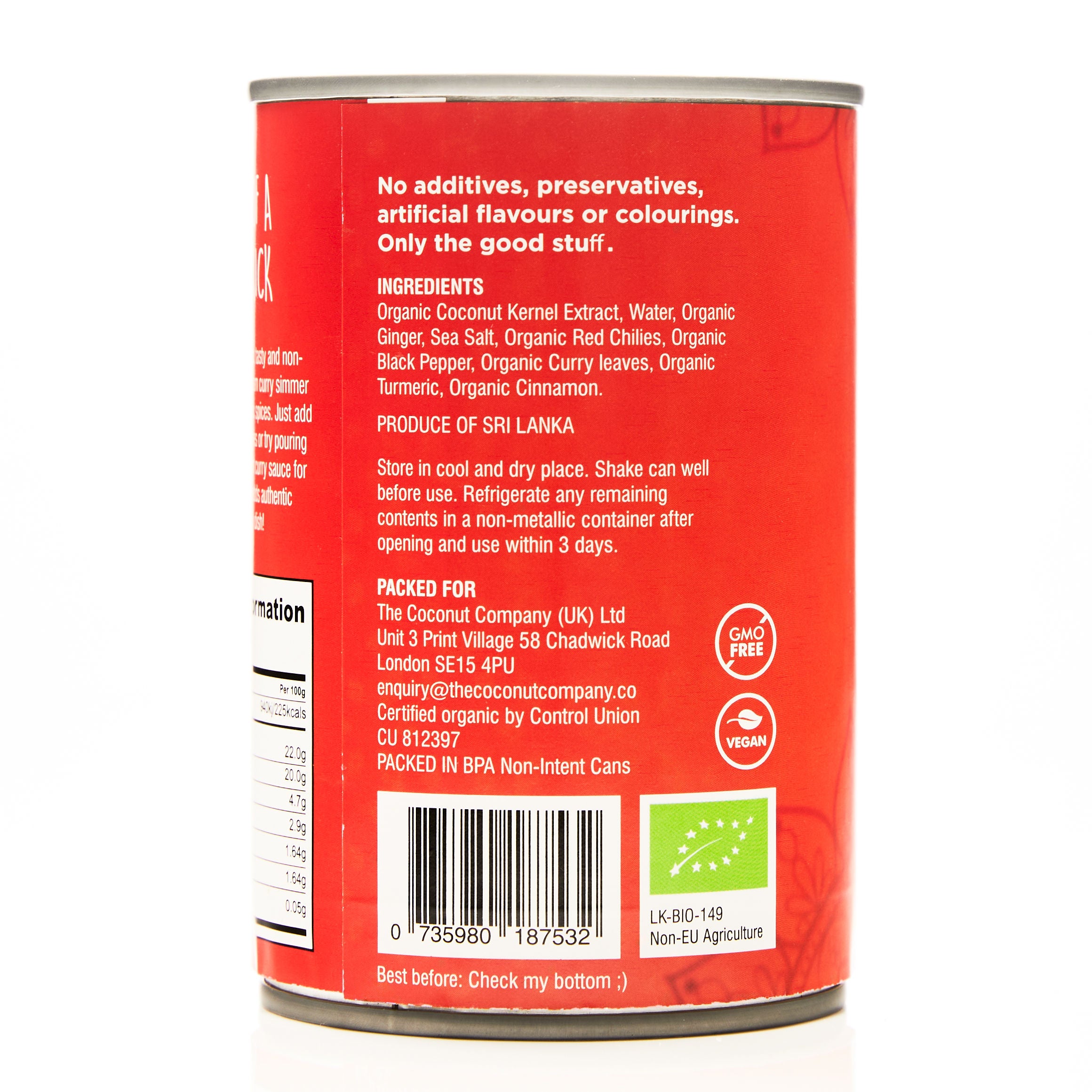 Organic Red Curry Coconut Cream - 400ml BPA-Free Can