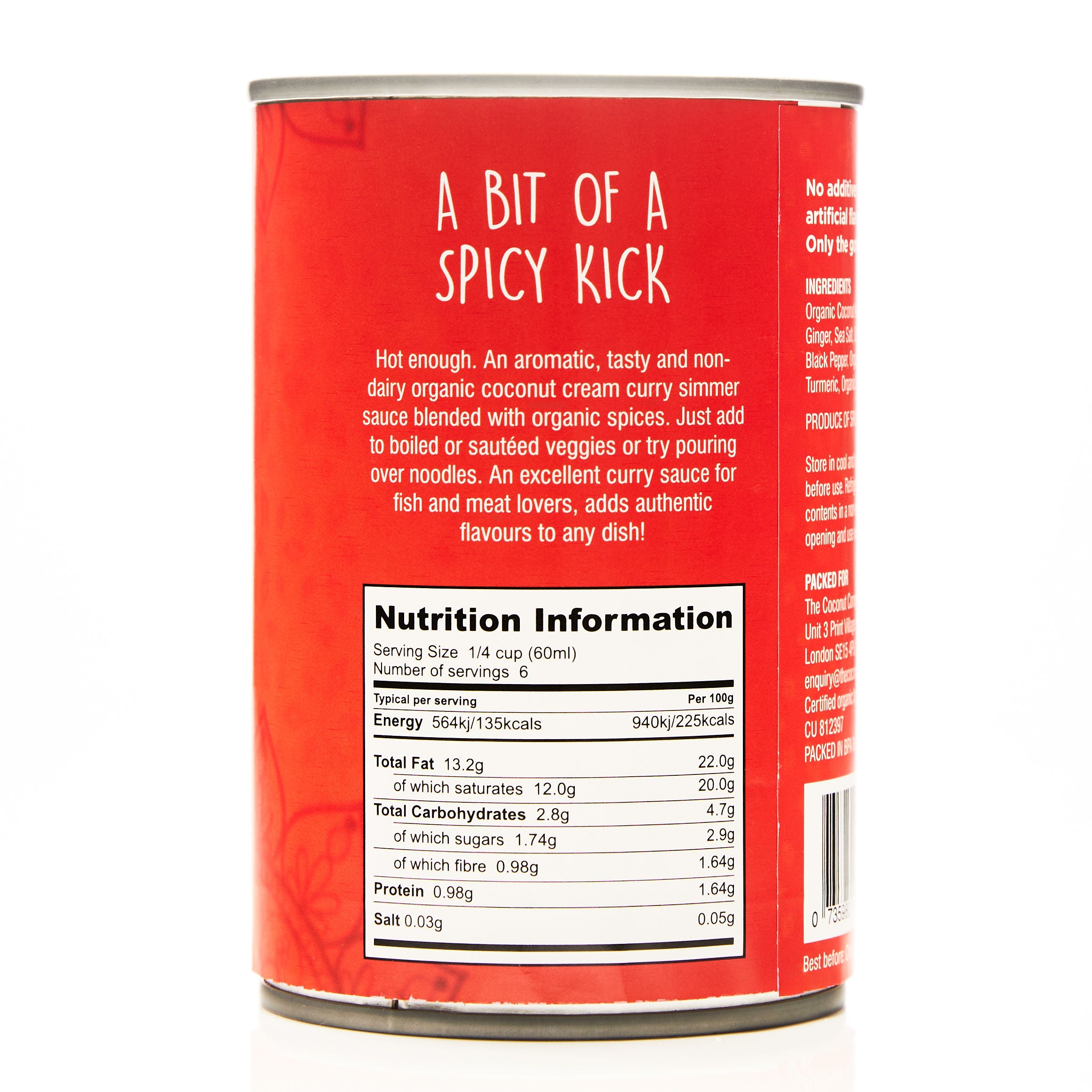 Organic Red Curry Coconut Cream - 400ml BPA-Free Can