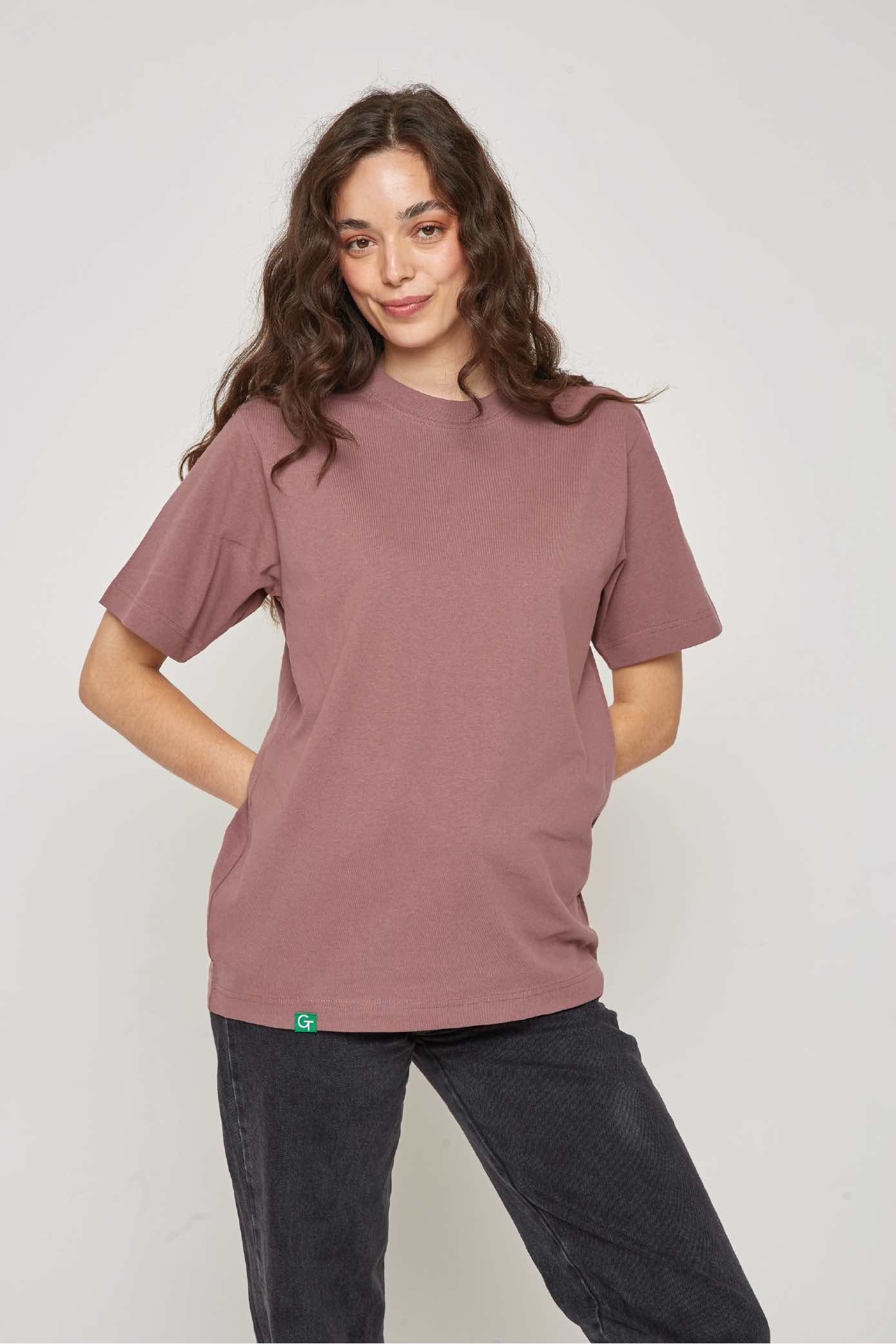 ORGANIC COTTON HEAVY T-SHIRT - ROSE BROWN