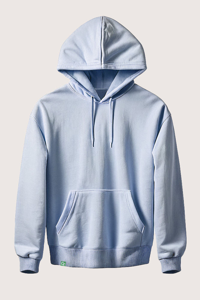 ORGANIC COTTON OVERSIZED HOODIE - COOL BLUE