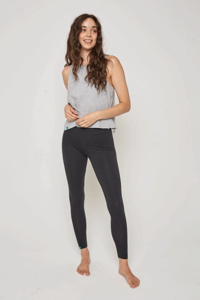 Organic Cotton Cropped Tank Top - Light Grey Heather