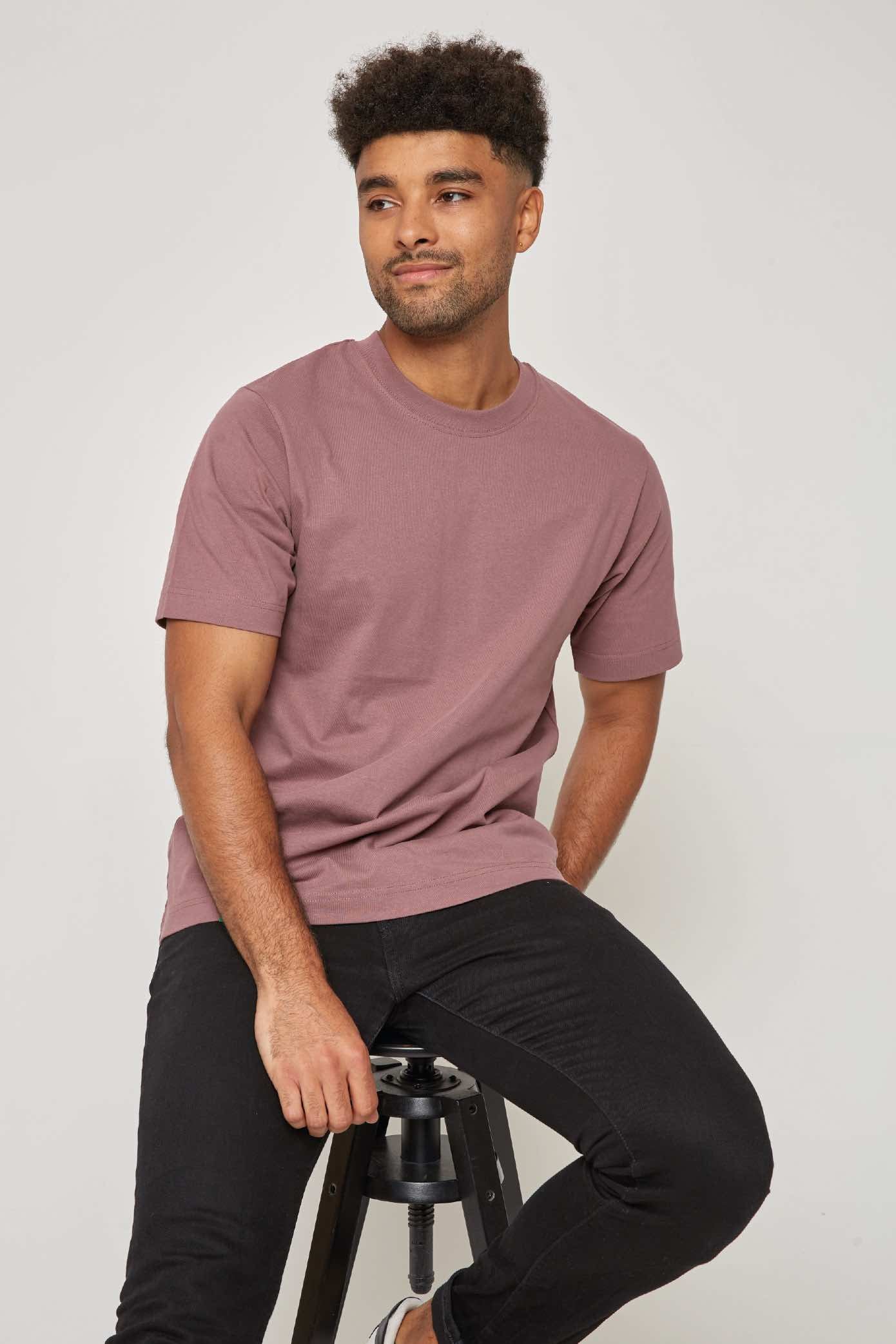 ORGANIC COTTON HEAVY T-SHIRT - ROSE BROWN