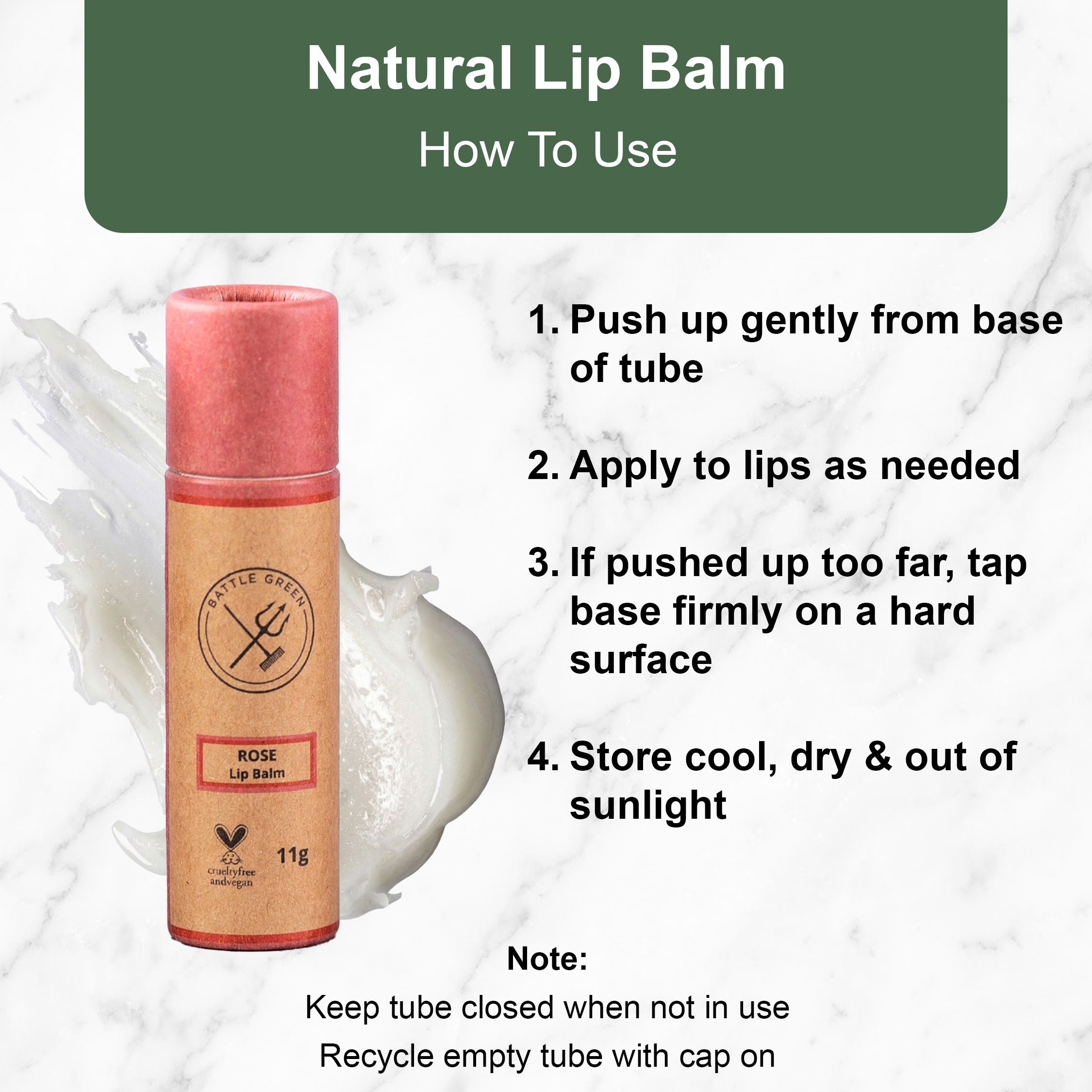 Natural Vegan Lip Balm - 11g Paper Tube