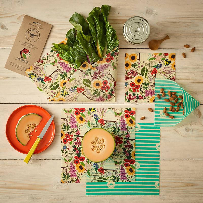 Floral Beeswax Food Wraps - Large Kitchen Pack