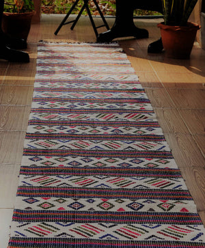 Milky Woven Runner Rug