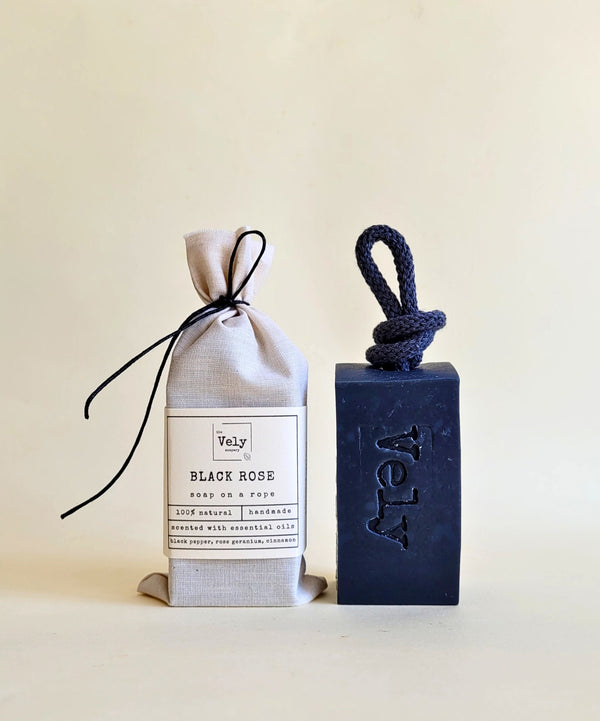 Natural Vegan Soap With Activated Charcoal "Black Rose"