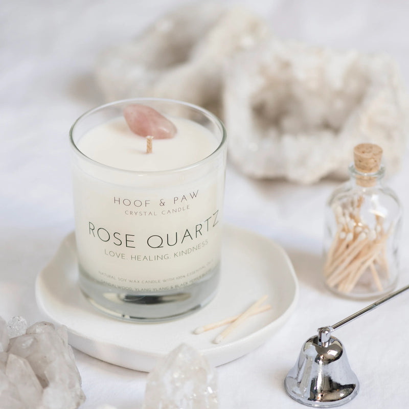 Rose Quartz Crystal Candle ~  Soy Wax
