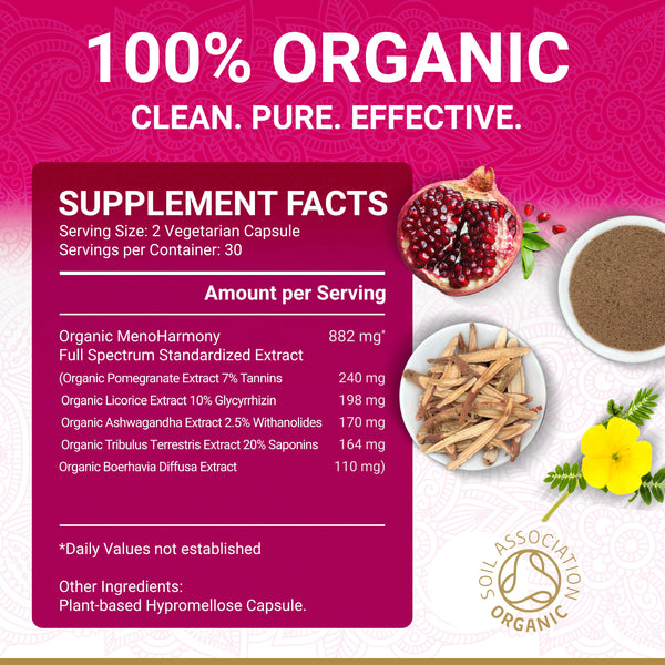 True Veda Organic MenoHarmony 180 Capsules (3 Bottles)