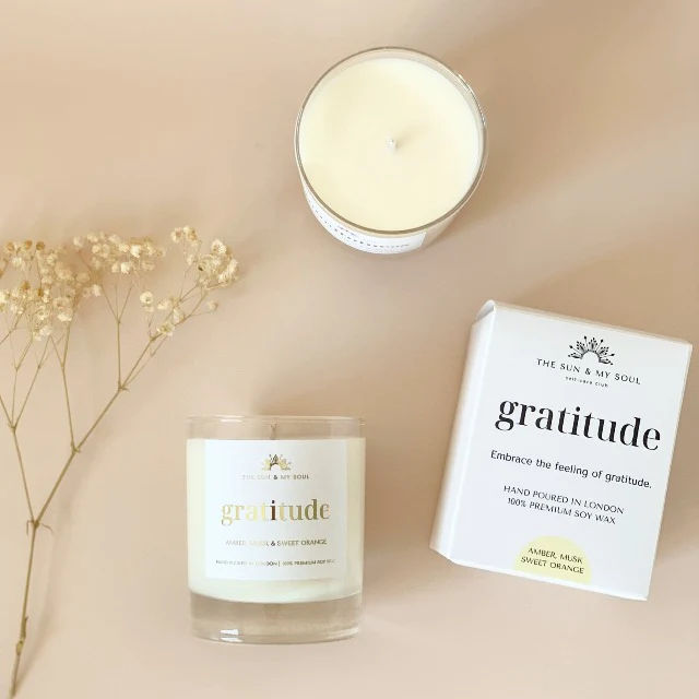 Gratitude - Amber Sweet Orange Soy Candle in Gift Box