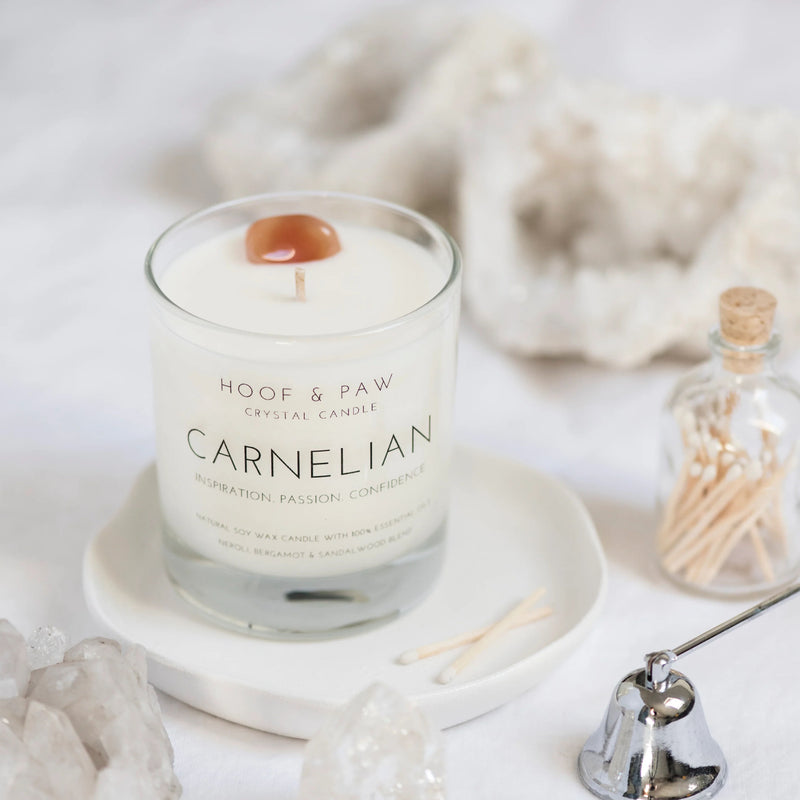 Carnelian Crystal Candle ~ Hand-poured Soy Wax