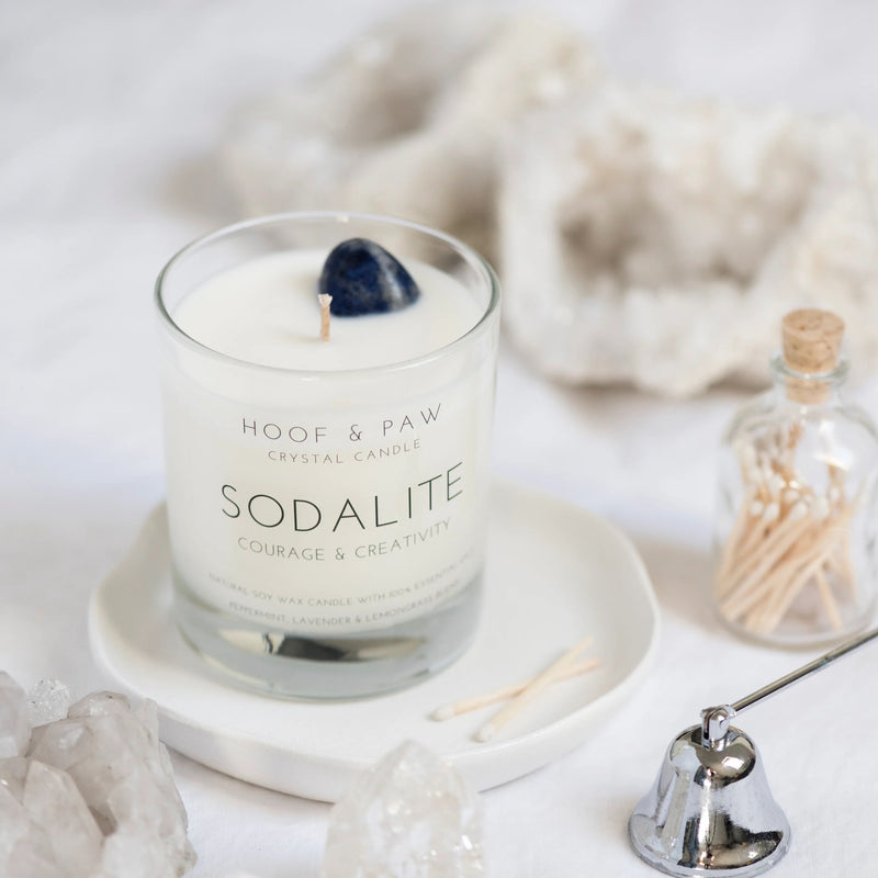 Sodalite Crystal Candle ~ Soy Wax