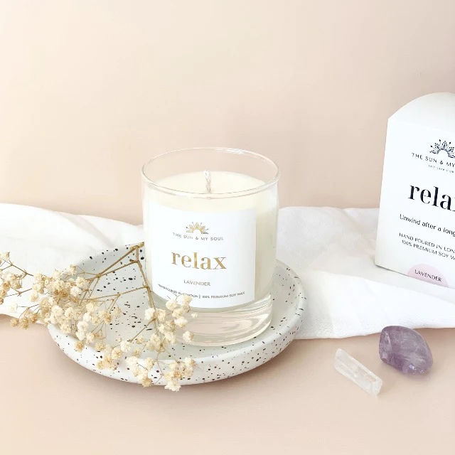 Relax - Lavender Scented Soy Candle in Gift Box