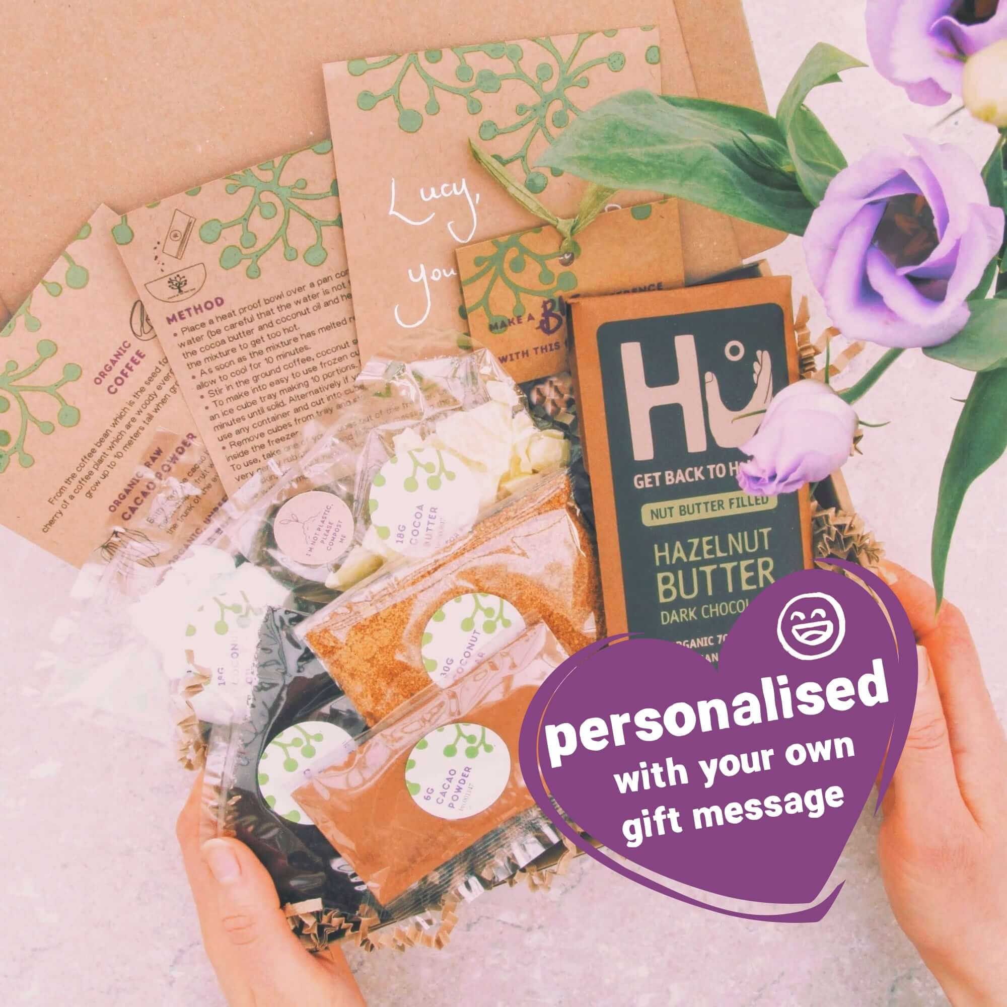 Happy Birthday Letterbox Gift ~ Organic, Vegan & Chocolatey Pamper Set