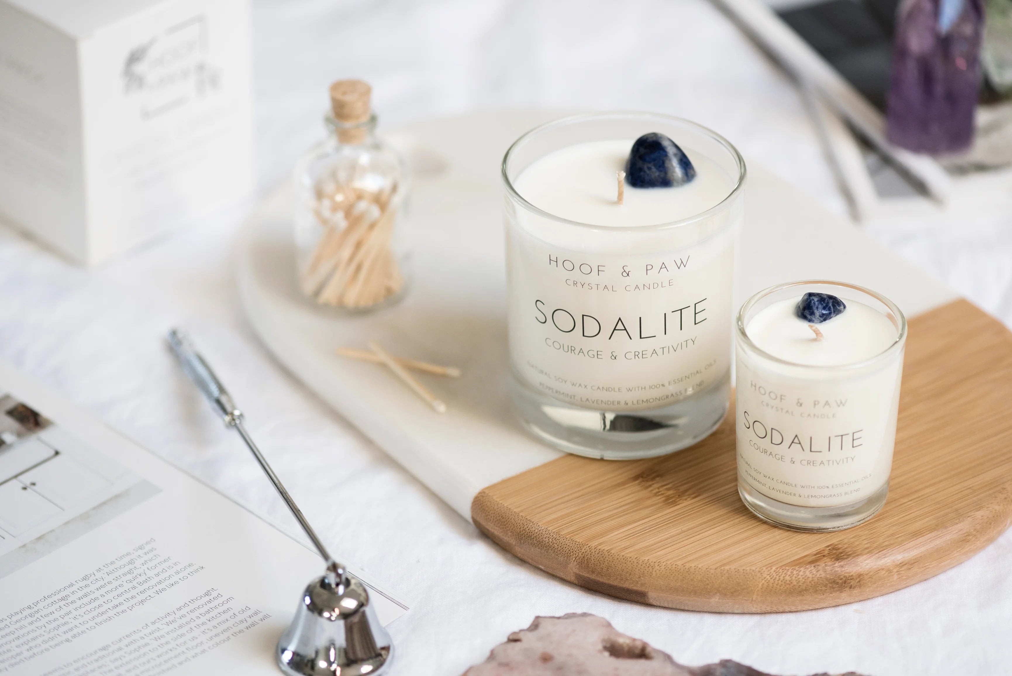 Sodalite Crystal Candle ~ Soy Wax