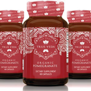True Veda Organic Pomegranate Extract 180 Capsules (3 Bottles)