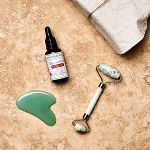Depuff & Glow - Gua Sha, Jade Roller & Facial Oil