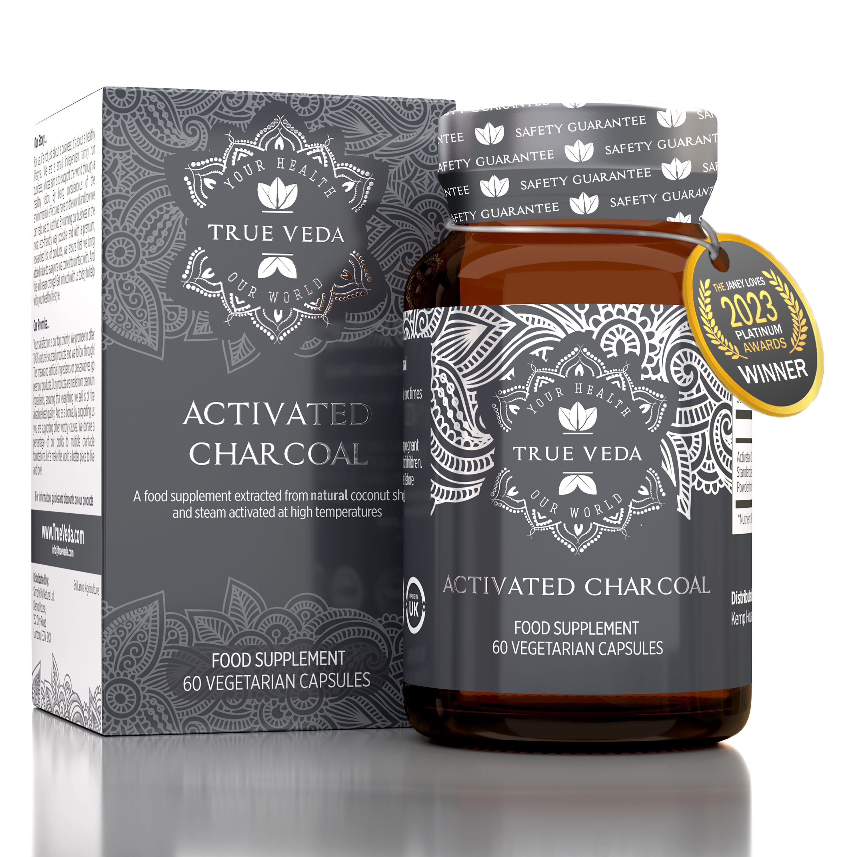 True Veda Activated Charcoal 60 Capsules