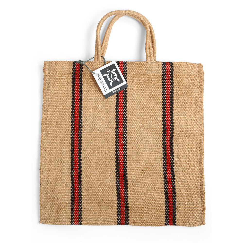 Short Handled Stripey Jute Bag - Ethical Fashion | Organics.com