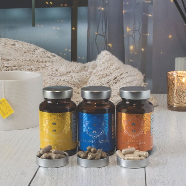 True Veda Relaxation Bundle (Organic Holy Basil Vitamin B6, Bacopa and Ashwagandha)