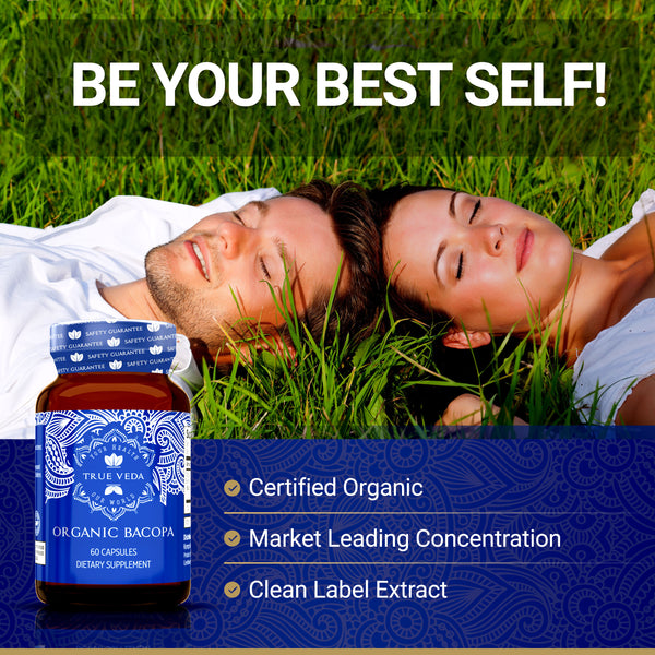 True Veda Organic Bacopa Monnieri 360 Capsules (6 Bottles)