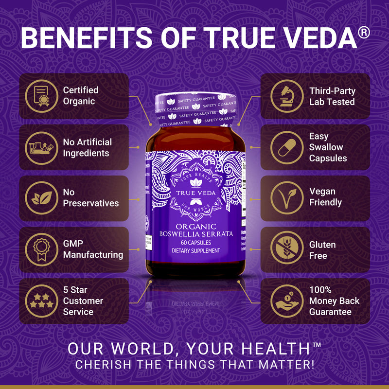 True Veda Organic Boswellia Serrata 60 Capsules