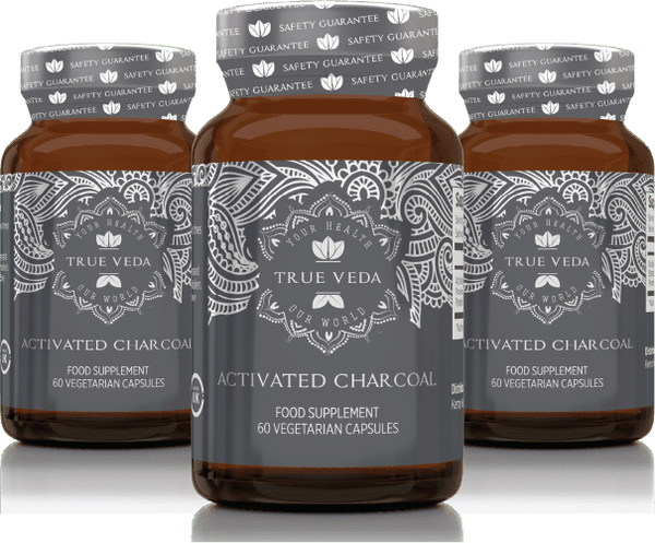 True Veda Activated Charcoal 180 Capsules (3 Bottles)
