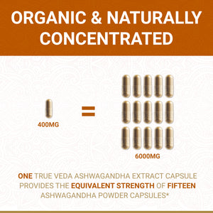 True Veda Organic Ashwagandha 60 Capsules