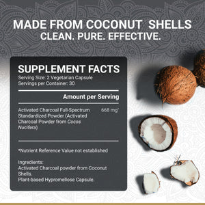 True Veda Activated Charcoal 360 Capsules (6 Bottles)