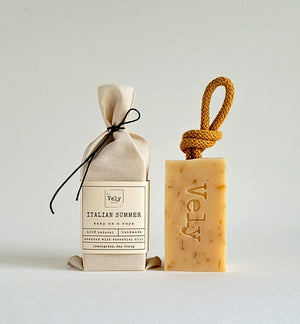 Natural Vegan Soap With Calendula and Lemongrass "Italian Summer"