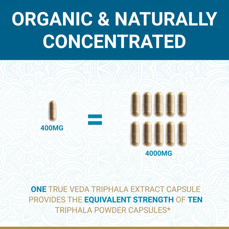 True Veda Organic Triphala 180 Capsules (3 Bottles)
