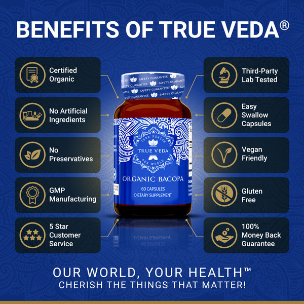 True Veda Organic Bacopa Monnieri 60 Capsules