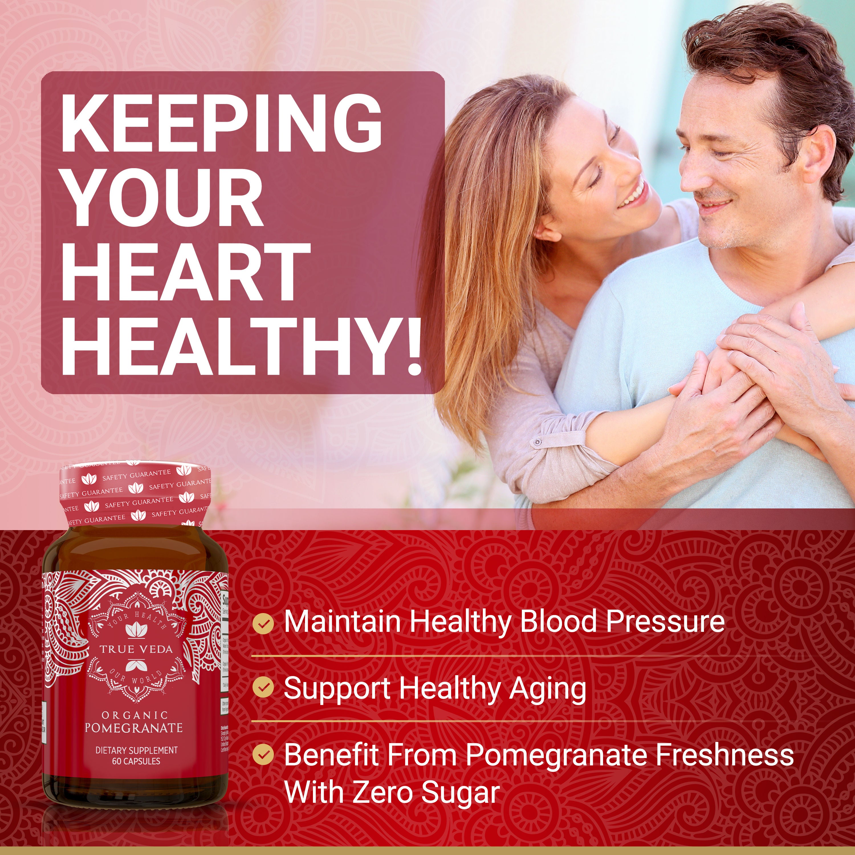 True Veda Organic Pomegranate Extract 360 Capsules (6 Bottles)