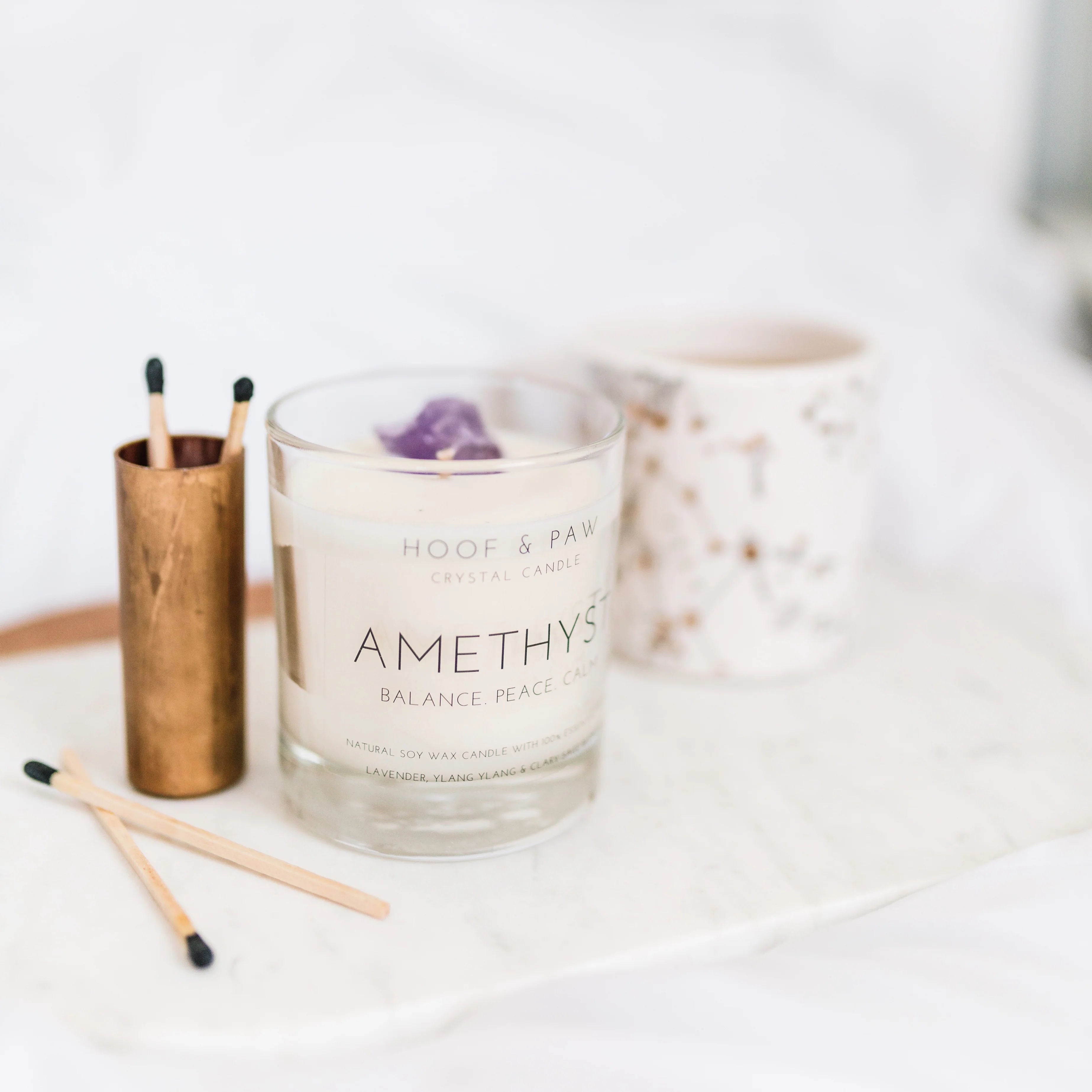Amethyst Crystal Candle ~ Hand-poured Soy Wax