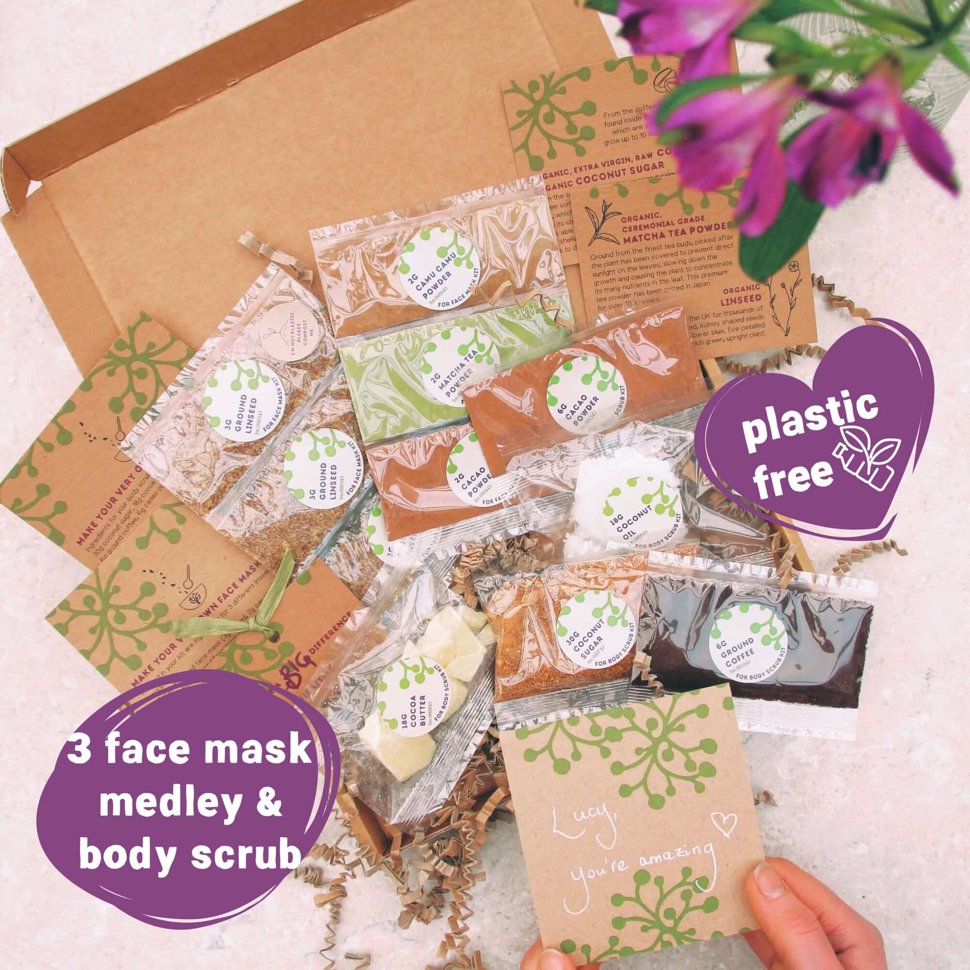 Letterbox Gift Set ~ Make Your Own Skincare Body Scrub & Face Mask