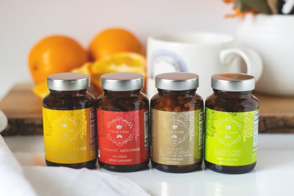 True Veda Immunity Bundle (Organic Tumeric Gold, Amla, Moringa and Holy Basil Vitamin B6)
