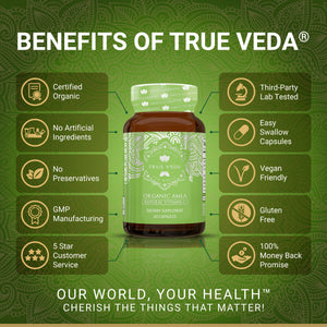 True Veda Organic Amla 180 Capsules (3 Bottles)
