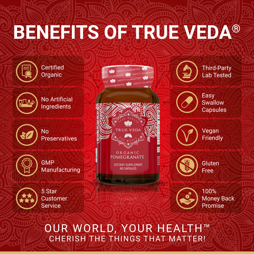 True Veda Organic Pomegranate Extract 60 Capsules