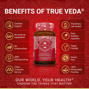 True Veda Organic Pomegranate Extract 60 Capsules