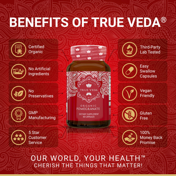 True Veda Organic Pomegranate Extract 60 Capsules